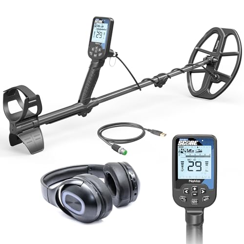 Nokta Double Score Metal Detector for Adults - Fully Waterproof, Rechargeable, Multi-Frequency, Easy-to-Use Detectors for Treasure Hunting (Double Score with BT Headphones)
