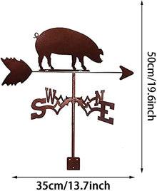 Weather Vane Roof Mount Weathervane Measuring Tools Creative Sculptures Wind Direction Indicator Weathercock Stainless Steel for Patio Yard Ornament Decoration (Pig) (Dolphin)