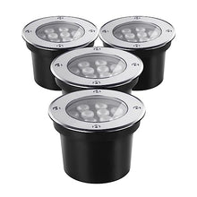 VZCOMM Low Voltage Landscape Lights Recessed In-Ground Lights IP66 Waterproof LED Well Lights for Garden, Yard, Driveway, Deck, Pathway, Step, Outdoor Underground Light, 4 Pack(Red,36W-AC12V)