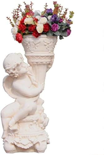 LSHAOBO Cherubs Statue - Angels Resin Garden Figurine,Indoor Outdoor Home Garden Decoration,Adorable Angel Sculpture Flower Pot(Color:B-boy)