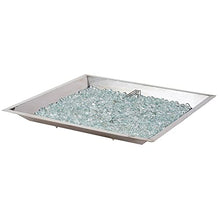 The Outdoor Greatroom Company Propane Gas Burner - Square Crystal Fire Plus Stainless Steel Gas Burner - Stainless Steel Pan with Natural Gas Fire Pit Insert - 24 x 24 inch