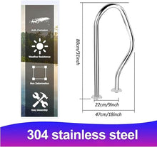 BSNANCA Pool Handrails 1mm Thickness Stainless Steel Swimming Pool Hand Rail Cover Sliver Grip for Pool Handrails Pool Handrail Cover, Easy Mount Hand Grab Rail