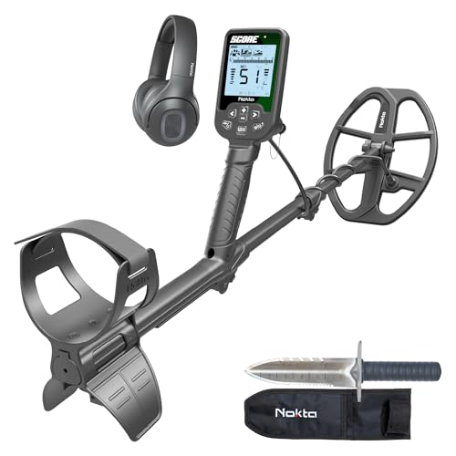Nokta Score Metal Detector for Adults - Fully Waterproof, Rechargeable, Multi-Frequency, Easy-to-Use Detectors for Treasure Hunting (Score with Bluetooth Headphones & Premium Digger)