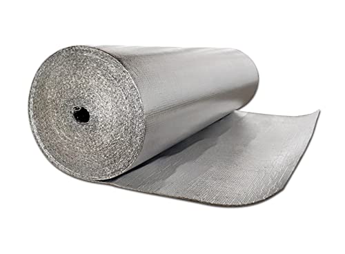 MUYUNXI Double Bubble Foil 4-5mm Reflective Foil Insulation, Vapor Barrier Insulation Waterproof Engineered Foil for Attic Attic Wall Floor Greenhouse(Size:1x30m(3.2x98.4ft))