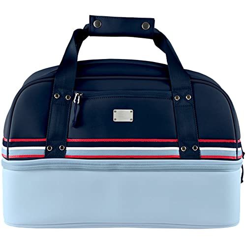 Sun Mountain Mid-Stripe Boston Bag - Frost/Navy/Red