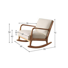 IIPOSAQQ Single Rocking Chair Smooth Rocking Motion Solid Wood Handrail Single Furniture Lounge Chair with Footrest Suitable for Terrace Living Room
