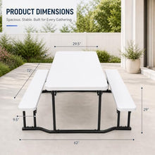 New Home Era Premium 6ft Folding Picnic Table – Heavy-Duty Portable Outdoor Table with Benches | Large Folding Adult Picnic Table for 8 | Backyard, Camping, Patio & Outdoor Gatherings (Pack of 3)