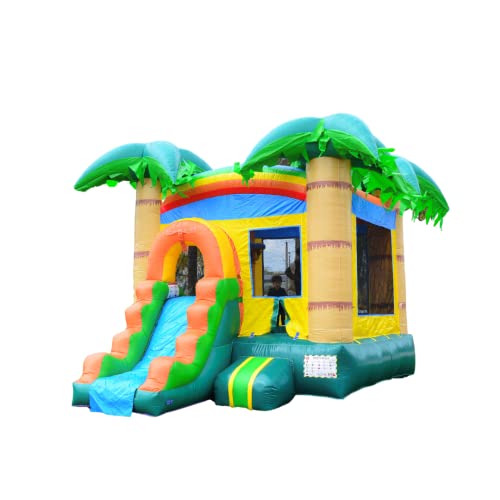 HERO KIDDO Tropical Breeze Bounce House with Slide Green