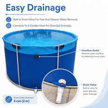 Round Swimming Pools Above Ground 48 40 32 24 Inch Deep，Adult Steel Frame Pool for Backyard Outdoor Patio Deck Garden Lawn with Drain Valve, Blue(3040L/803GAL - 2.2X0.8M (D X H))