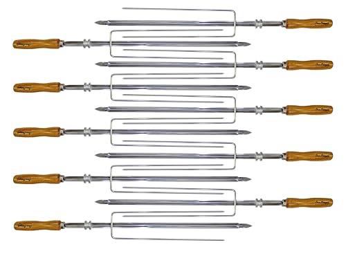 Triple Skewer - Set of 10 Brazilian Skewers for BBQ 28" - Professional Grade