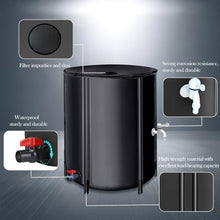 Collapsible Rain Barrel 100-Gallon, Portable PVC Rainwater Collection Tank with Spigots and Overflow Kit, Foldable Water Storage Container for Garden, Lawn and Outdoor Use