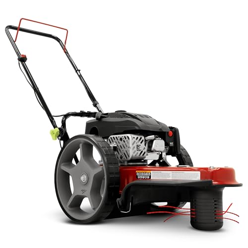 Earthquake Walk-Behind String Mower, Hurricane Cutting Head, 160cc 4-Cycle Viper Engine, Grab-N-Go Bail, 22” Cutting Diameter, Extra-Wide 2.5" x 14.5” Airless Wheels, Adjustable Handlebar, 47325
