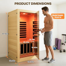 OUTEXER Infrared Sauna Room Indoor Saunas Home Obeche Wood 900W