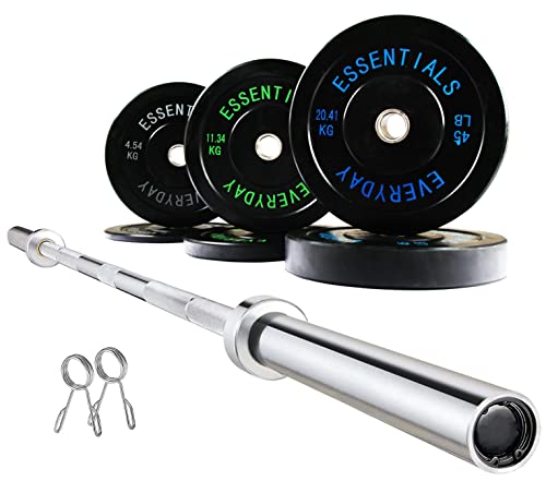 BalanceFrom Olympic Bumper Plate Weight Set Black