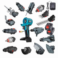 Wlikoci Cordless Power Tool Sets Hedge Trimmer Grass Shears Chain Saw Sabre Saw Jig Saw Electric Hammer Electric Drill Screwdriver Grinder Double Wrench Electric Hammer
