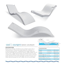 Cool Loungers Pool Wave Lounge Chairs Set of 2 with Hourglass Side Table White