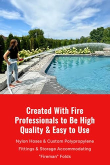 100' FireFighter1 Hose & Nozzle w/Installation Kit - Providing Instant Access to Pool Water During a Fire Emergency through the Pool Pump