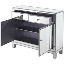 Elegant Lighting Reflexion Mirrored Nightstand Antique Silver