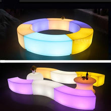 LED Illuminated Garden Bench, Outdoor Curved Benches ,Park Leisure Bench, Patio Porch Chair Furniture ,For Garden, Park, Porch, Yard, Deck, Store, Bar ( Color : 4pc , Size : 120*40*40cm/47*15.7*15.7in