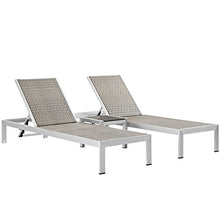 America Luxury - Outdoor Modern Contemporary Urban Patio Three PCS Chaise Lounge Chair Set Grey