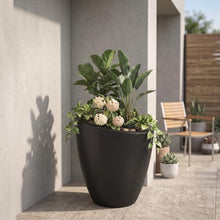 Mayne Milano 30in Round Modern Planter, Black