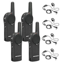 Motorola Solutions DLR1020 Two-Way Digital Business Radio with HKLN4604 PTT Earpiece 4-Pack
