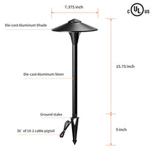 VISTA 4-Pack Cast Aluminum Landscape Path Lights, 12V Low Voltage Landscape Lighting Pathway Lights with 1.5W G4 LED Bulb for Outdoor Walkway Yard Garden Driveway (Black)