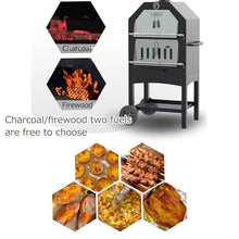 NEONMAN Outdoor Pizza Oven pizza oven outdoor outdoor pizza outdoor ovens 2-Layer Pizza Oven Wood Fired outdoor oven with 2 Removable Wheels Built-in Thermometer Peel, Cover & Cooking Grids