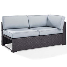 Afuera Living Wicker Patio Loveseat, 62.25" Wide, Resin Rattan & Steel Frame, Mist Blue/Brown, Weatherproof Fabric, Handwoven, UV-Proof Outdoor Sofa with Adjustable Levelers, Cushions for Backyard