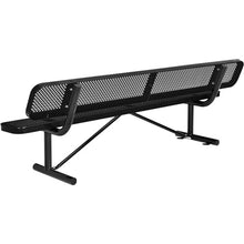 Global Industrial 8'L Heavy Duty Outdoor Steel Picnic Bench with Backrest