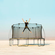 Skywalker Trampolines Epic Series 16 FT Round Outdoor Trampoline with Enclosure Net Black and Gray