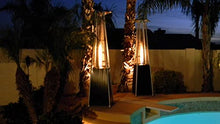 Hiland Glass Tube Patio Heater in Hammered Bronze with Tan Cover