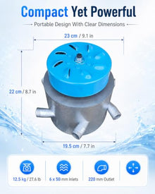 ZHOZHUT 3000W Hydro Generator Water Turbine 220V Micro Hydroelectric Generator with 2 Ballasts and 6 X 50mm PVC Pipes, 3500RPM Portable Water Turbine Generator for Outdoors Rivers Mountains,3kw,220V