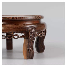 WOAITIANTIAN Vase Stand Chinese Style Carving Wood Pedestal with Foot for Bonsai Vase Tea Sets(Large)