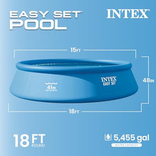 INTEX Easy Set 18ft x 48in Round Above Ground Swimming Pool Set Bundle