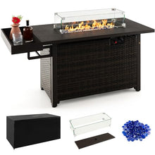 Tangkula 52 Inch 50,000 BTU Patio Propane Fire Pit Table with Wind Guard