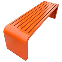 U-Shaped Wrought Iron Outdoor Bench,One Piece Seamless Bending Frame
