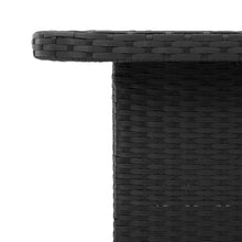 LKJVFCPW Adjustable PE Rattan Garden Table, Square Outdoor Dining Coffee Table with Solid Acacia Wood Top, Weather-Resistant Patio Furniture for Backyard, Balcony, 4 Person Seating