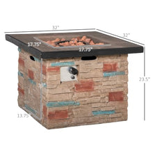 Outsunny 32 Inch Outdoor Propane Gas Fire Pit Table 50,000 BTU Brown