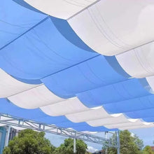 3x3m Retractable Patio Gazebo Canopy Cover - Blue Waterproof UV-Resistant Shade Sail Replacement Kit for Deck & Backyard Easy Installation
