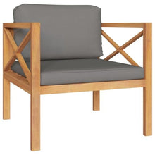 RJPLMFV 6 Piece Teak Patio Lounge Set with Gray Cushions