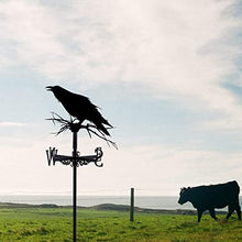 Weather Vane Metal Creative Crow on The Branch Sculptures Weathervane Outdoor Gardens Weathervane Iron Art Weather Vane Coating Houses Patio Lawns Retro Style Decor (Style 5) (Style 1)