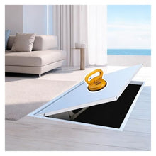 MZZKFC Custom Steel Floor Hatch with 0.4ft Suction Cup, Opens 90° Hidden Door for Under-Stair Storage Easy Install, Load 500kg, for Wood/Marble/Concrete(L 40"/1.02m x W 28"/0.71m)