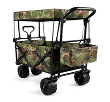 Wagons Carts Foldable, Folding Utility Wagon Cart with Four Wheels Portable Hand Pull for Outdoor Camping Shopping Garden Tools,Collapsible Wagon(Camouflage)