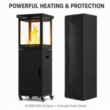 41000 BTU Propane Patio Heater with Stainless Steel & Glass