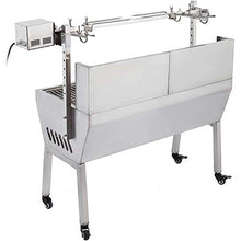 Dntum Electric Automatic BBQ Rotisserie Grill Kit, Universal Motor Kit Outdoor Camping Rotisserie Spit Roaster Large Stainless Steel Grill for Rotisserie Lamb with Windshield,Grill Kit