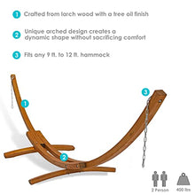 Sunnydaze Curved Wooden Hammock Stand for Outside, Heavy Duty, Large