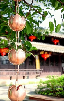 YUSIWOAL Rain Chains Copper Rain Chains for Garden Decoration, Temple Villa Courtyard Rain Gutter Drain Chain(260cm (8.5ft))