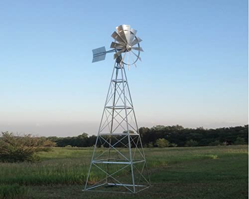 EasyPro Pond Products Becker Windmill Kit 12" with 50' Poly, 100' Quick Sink Tubing, QS2 Diffuser Silver White