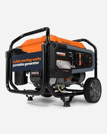 Generac 4,500 Starting Watt Portable Gas Generator, Wheels & Handle Kit